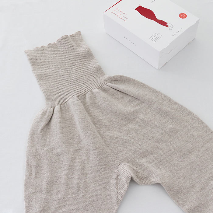 ぬいめのないウールコットンのはらまきレギンス ベージュ フリーサイズ 日本製